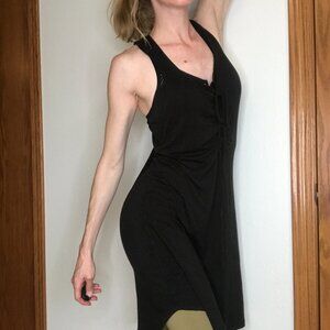 Chaser Jersey Lace Up Tank Top Size Small Black Corset Tunic Dress Chasor Shirt